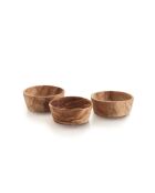 Set di 3 ciotole in legno d'ulivo fatte a mano -10x5 cm