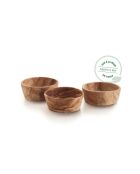 Set di 3 ciotole in legno d'ulivo fatte a mano -10x5 cm