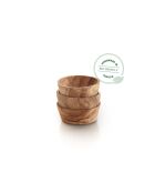 Set di 3 ciotole in legno d'ulivo fatte a mano -10x5 cm