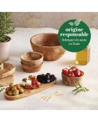Set di 3 ciotole in legno d'ulivo fatte a mano -10x5 cm