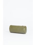 Pochette en cuir Lanae vert olive - 20x10x3 cm
