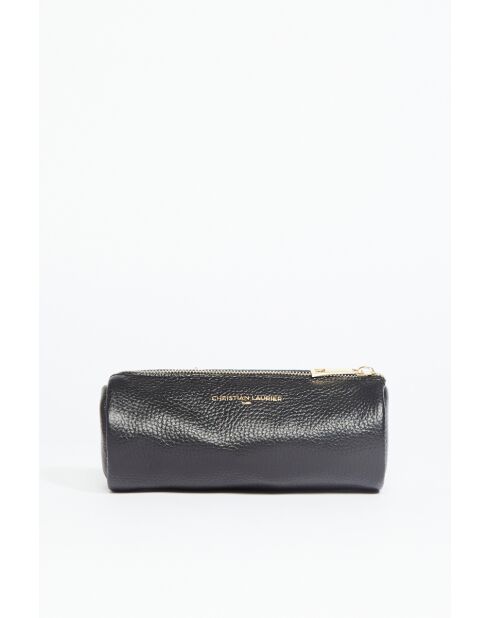 Pochette en cuir Lanae noir - 20x10x3 cm