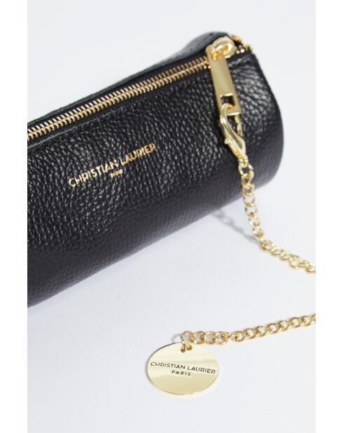 Pochette en cuir Lanae noir - 20x10x3 cm