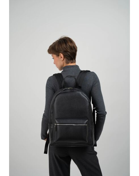 Sac à dos en cuir Libre noir - 25x40x13 cm