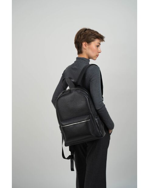 Sac à dos en cuir Libre noir - 25x40x13 cm