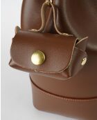 Sac sceau en cuir Liora marron - 30x27x15 cm