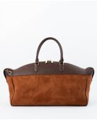 Sac de voyage en cuir Nay camel / moka - 46x28x20 cm