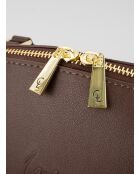 Sac de voyage en cuir Nay camel / moka - 46x28x20 cm