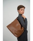Sac porte épaule en cuir Orient camel - 38,5x34x13 cm