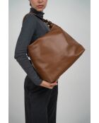 Sac porte épaule en cuir Orient camel - 38,5x34x13 cm