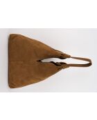 Sac porte épaule en cuir Elan camel - 38x40x10 cm