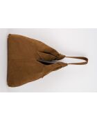 Sac porte épaule en cuir Elan camel - 38x40x10 cm