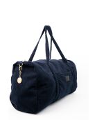 Sac porté épaule en velour Halo bleu marine - 41x22x16 cm