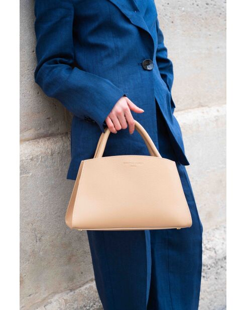 Sac à main en cuir Horizon orange clair - 26x21x10 cm