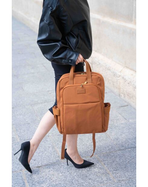 Sac à dos Oxford Juna camel - 43x34x13 cm