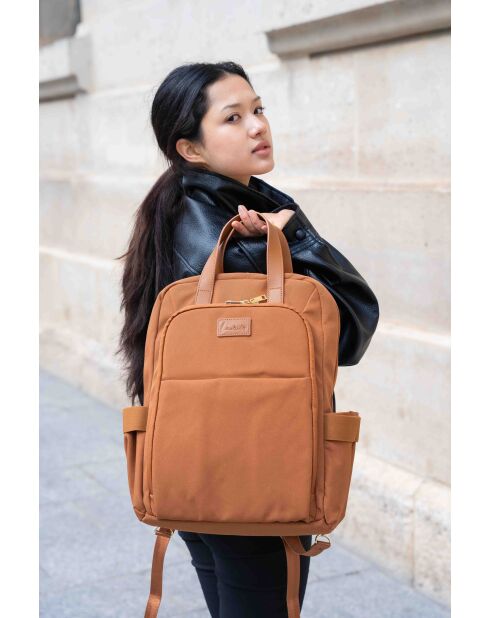 Sac à dos Oxford Juna camel - 43x34x13 cm