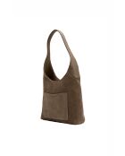 Sac porte épaule en cuir Calma taupe - 26x31x5 cm