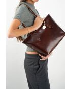 Sac cabas en cuir Eden marron - 38x23x15 cm