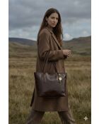 Sac cabas en cuir Eden marron - 38x23x15 cm