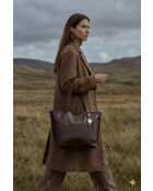 Sac cabas en cuir Eden marron - 38x23x15 cm