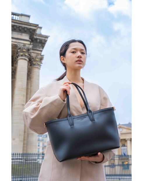 Sac cabas en cuir Serinity noir - 40x22x11,5 cm