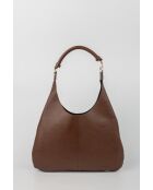 Sac porte épaule en cuir Suri moka - 48x31x2 cm