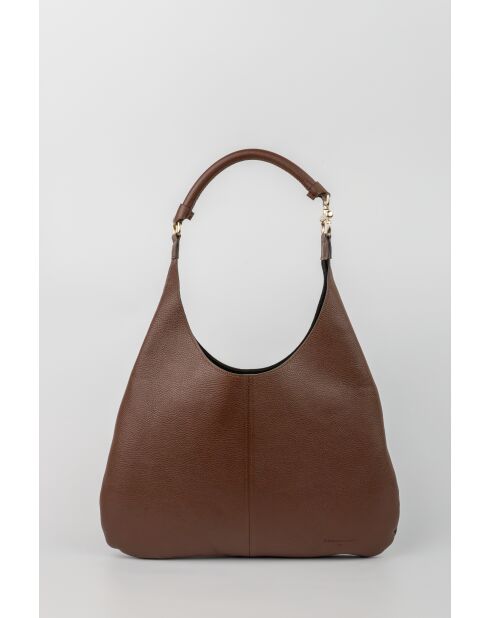 Sac porte épaule en cuir Suri moka - 48x31x2 cm