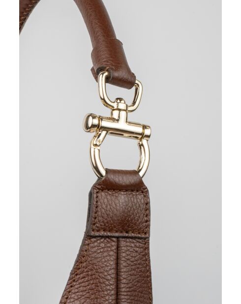 Sac porte épaule en cuir Suri moka - 48x31x2 cm
