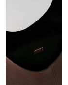 Sac porte épaule en cuir Suri moka - 48x31x2 cm