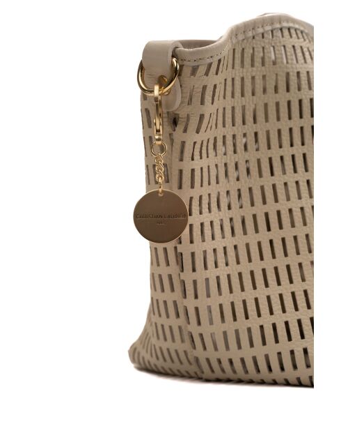 Sac à main en cuir Soleil blanc cassé - 42x25 14,5 cm