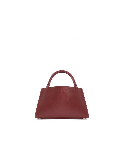 Sac à main en cuir Horizon bordeaux - 26x21x10 cm