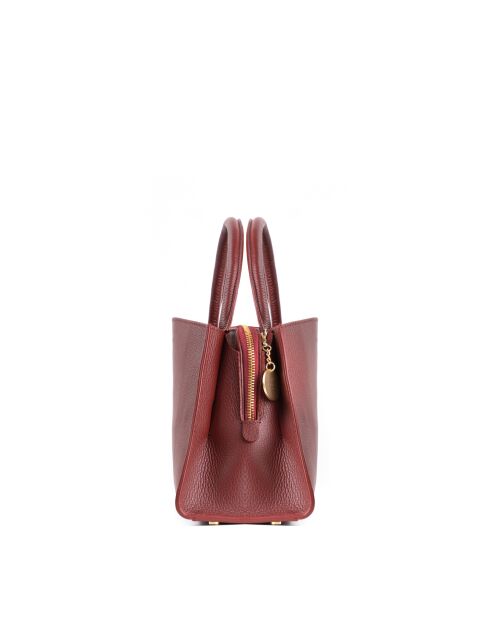 Sac à main en cuir Horizon bordeaux - 26x21x10 cm