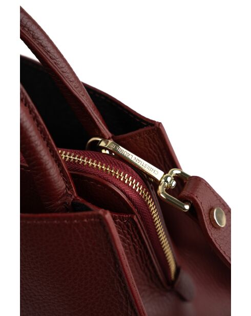 Sac à main en cuir Horizon bordeaux - 26x21x10 cm