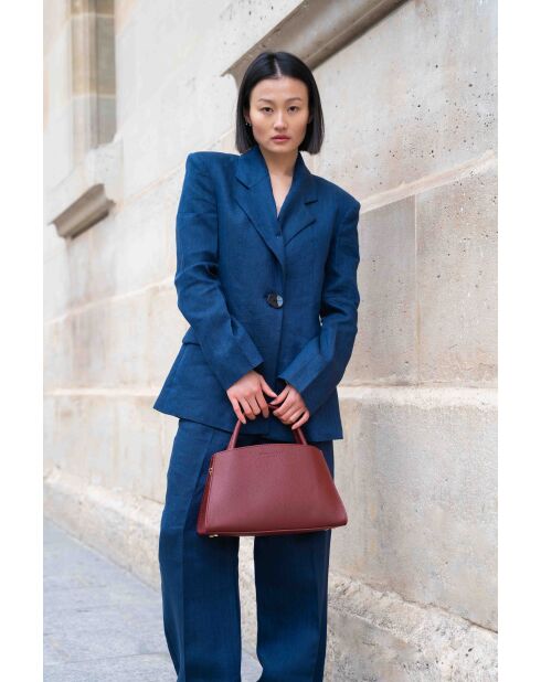 Sac à main en cuir Horizon bordeaux - 26x21x10 cm