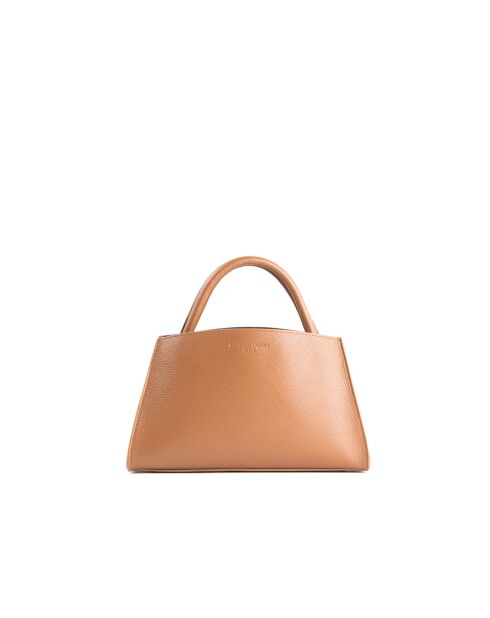 Sac à main en cuir Horizon camel - 26x21x10 cm