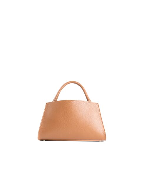 Sac à main en cuir Horizon camel - 26x21x10 cm