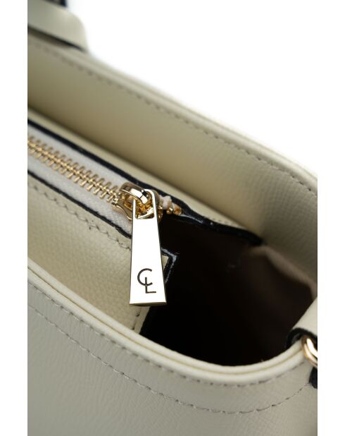 Sac cabas en cuir Serinity blanc cassé - 40x22x11,5 cm