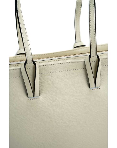 Sac cabas en cuir Serinity blanc cassé - 40x22x11,5 cm
