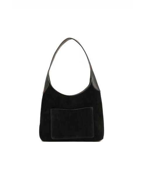 Sac porte épaule en cuir Calma noir - 26x31x5 cm