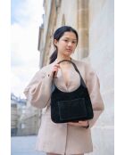 Sac porte épaule en cuir Calma noir - 26x31x5 cm