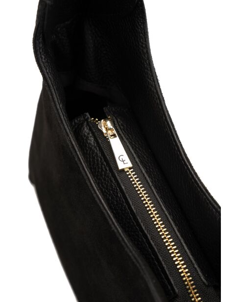 Sac porte épaule en cuir Calma noir - 26x31x5 cm