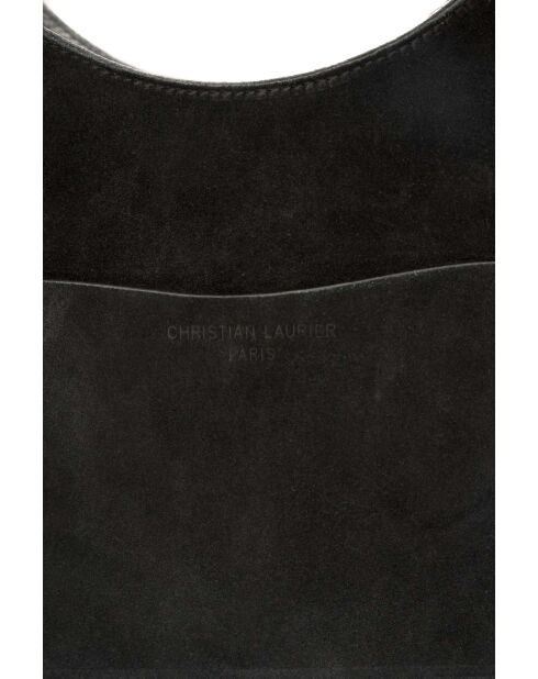 Sac porte épaule en cuir Calma noir - 26x31x5 cm