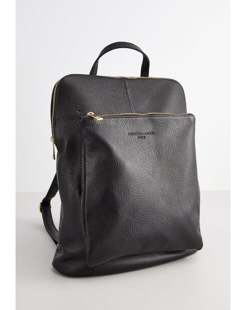 Sac à dos en cuir Milana noir - 27,5x24,5x9 cm