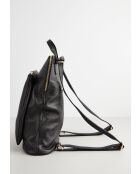 Sac à dos en cuir Milana noir - 27,5x24,5x9 cm
