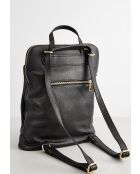 Sac à dos en cuir Milana noir - 27,5x24,5x9 cm