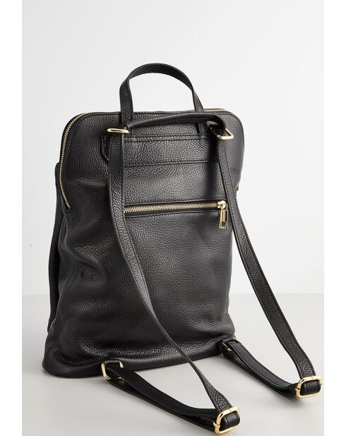 Sac à dos en cuir Milana noir - 27,5x24,5x9 cm