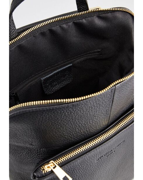 Sac à dos en cuir Milana noir - 27,5x24,5x9 cm