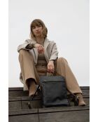 Sac à dos en cuir Milana noir - 27,5x24,5x9 cm