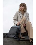 Sac à dos en cuir Milana noir - 27,5x24,5x9 cm