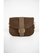 Sac à bandoulière en cuir Noche beige - 25x21x7 cm